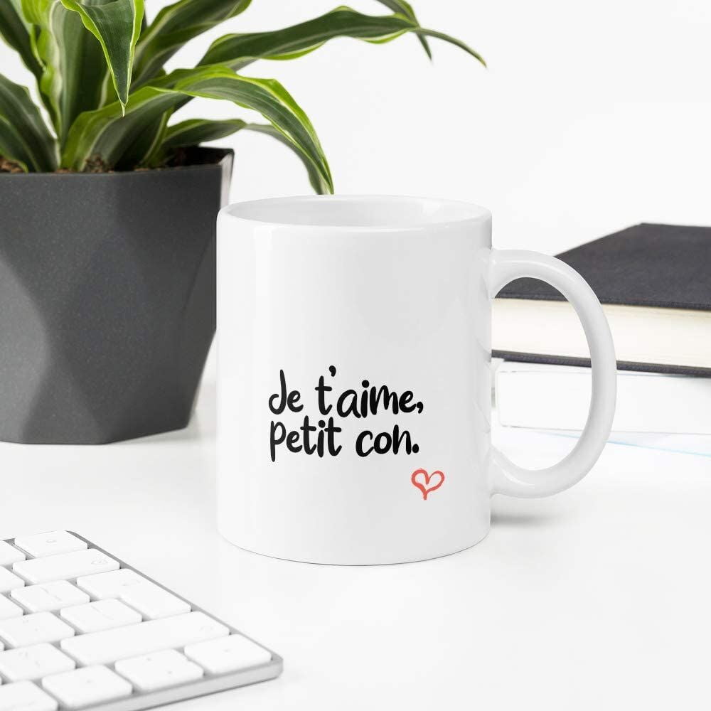  Mug blanc "Je t'aime petit con" - Idée cadeau