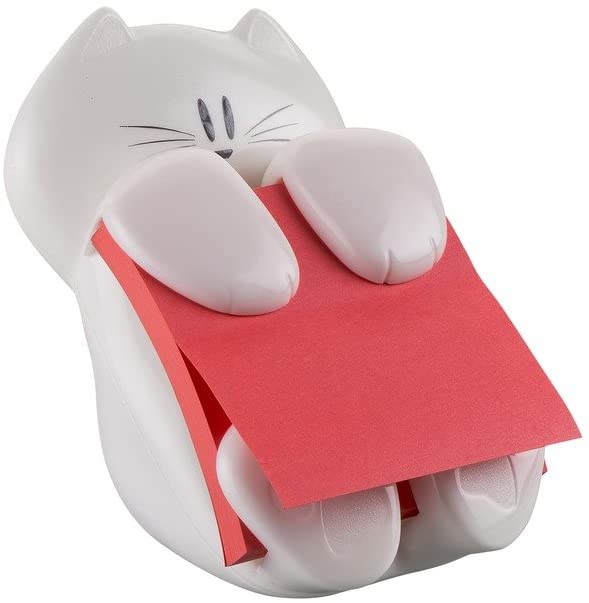  Dévidoir à Post-It original - Design petit chat blanc - Cadeau original