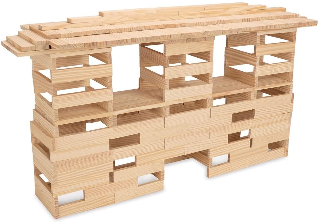  Jeu de construction planchettes de bois style Kapla - Boite de 300 pièces