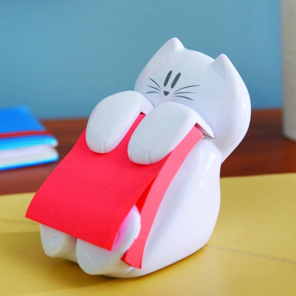  Dévidoir à Post-It original - Design petit chat blanc - Cadeau original