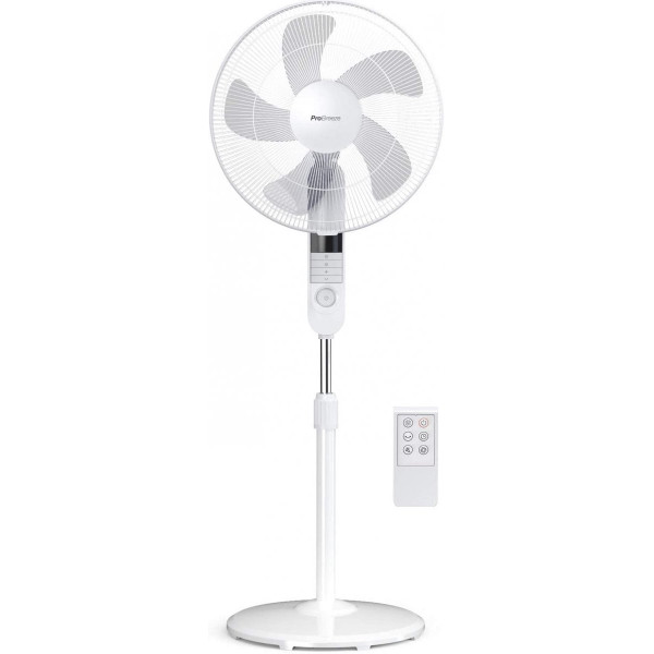  Ventilateur sur pied (135 cm) avec télécommande - Blanc - Pro Breeze