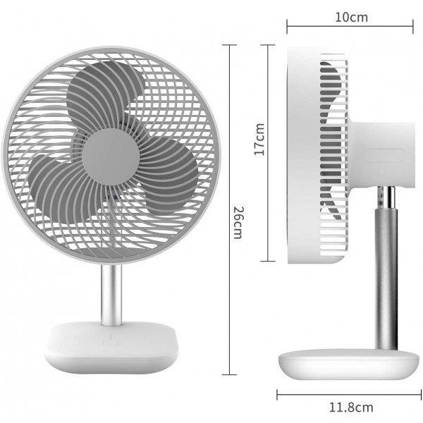  Ventilateur de table design - Petit format - 4 vitesses - Usb - Homealexa