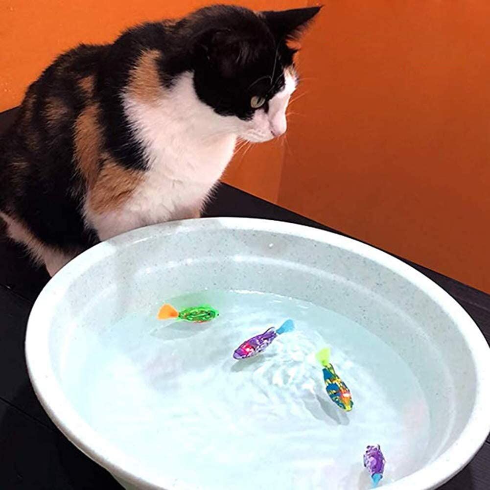  Robots poissons pour chats - Lot de 4