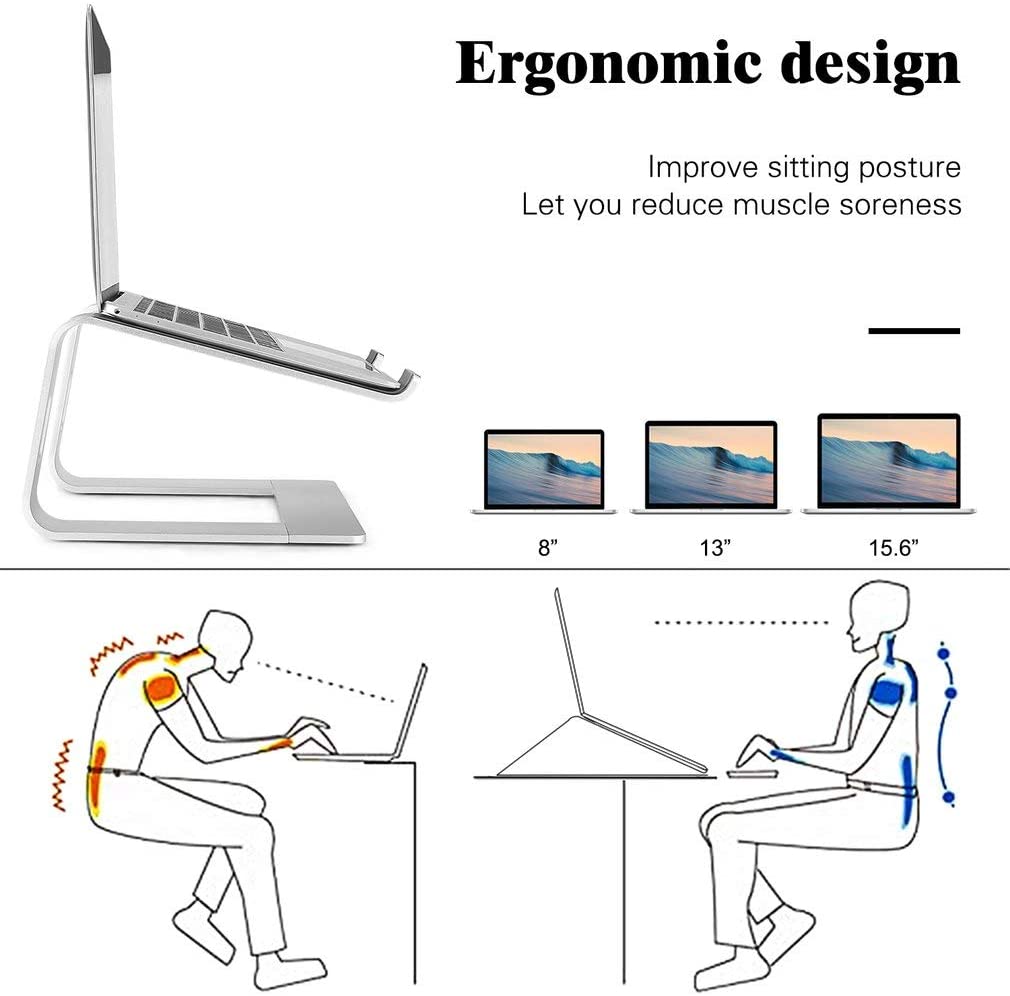  Support incliné en aluminium pour ordinateur portable