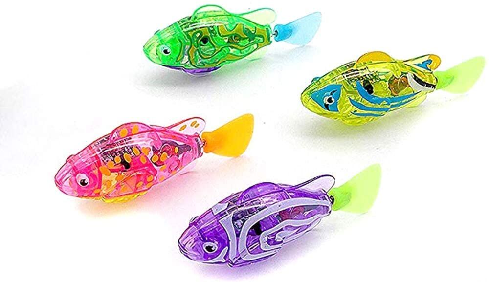  Robots poissons pour chats - Lot de 4