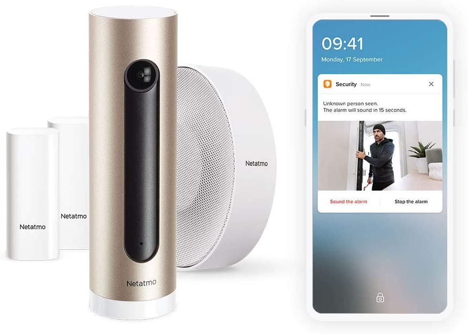  Kit Caméra de surveillance Wifi 1080P + Sirène 110 dB + Détecteurs porte - Netatmo