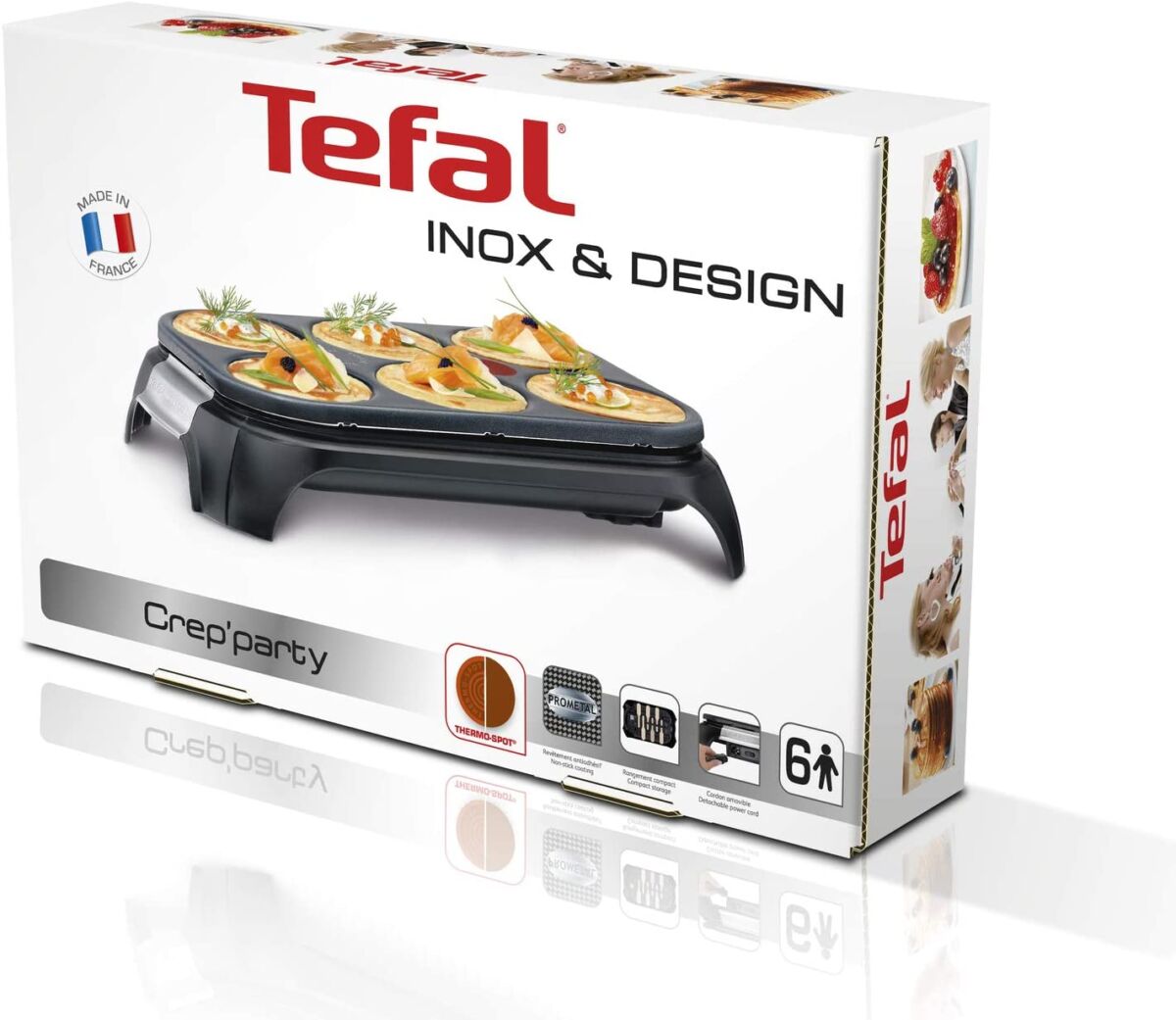  Crêpière électrique en Inox - 6 mini crêpes - TEFAL