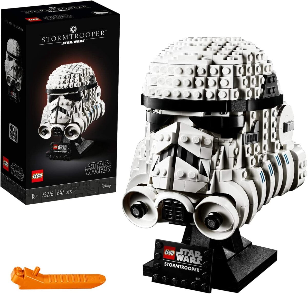  LEGO Star Wars - Casque de Stormtrooper sur un présentoir