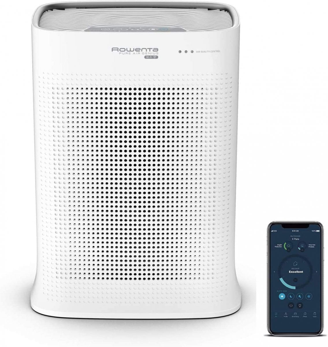  Purificateur d'Air Connecté - 4 Filtres dont Allergy+ Pure Air Genius PU3080 Rowenta