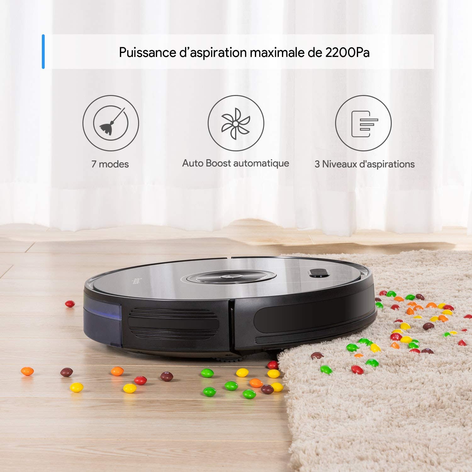  Robot Aspirateur Connecté Wifi 2200 Pa - BG800 BAGOTTE