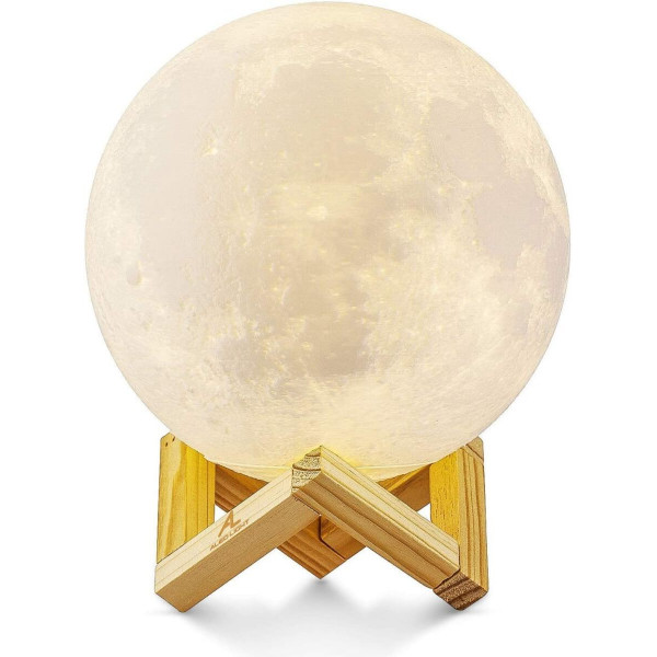  Lampe tactile ronde - design Lune réaliste - Veilleuse