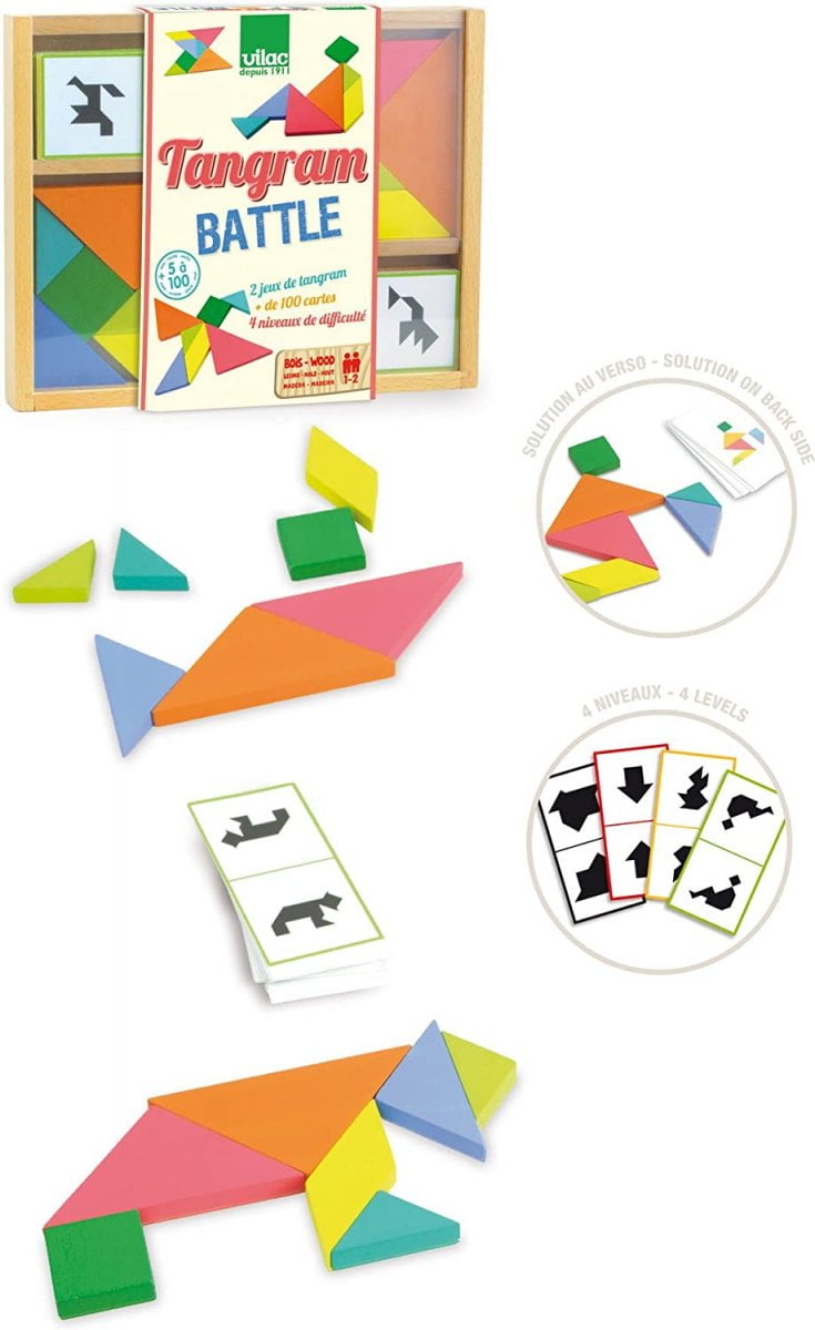  Jeu Tangram Battle - 100 Modèles - Casse-Tête Chinois