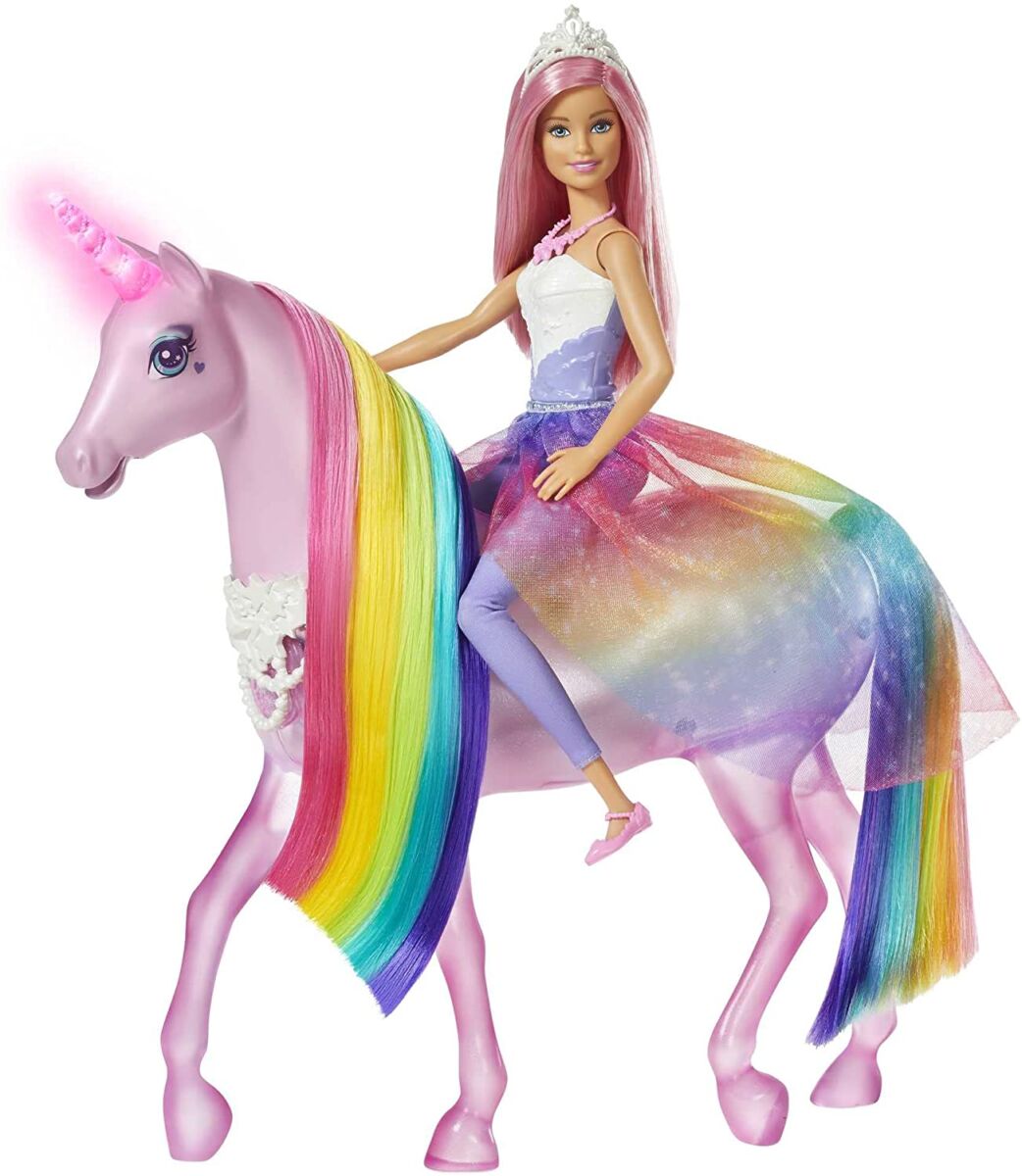  Barbie Dreamtopia Licorne rose Lumières Magiques crinière arc-en-ciel