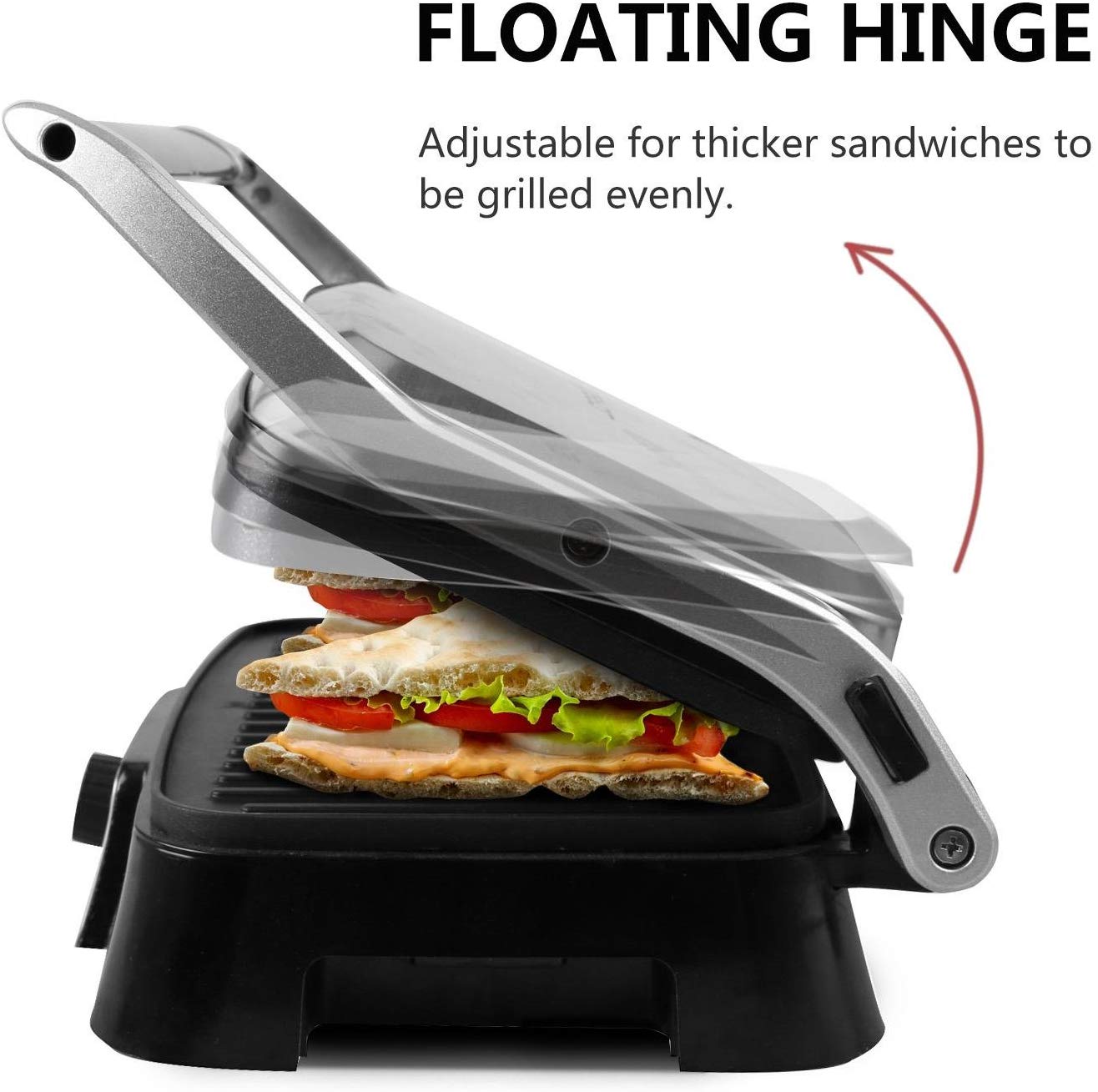  Grill électrique 1500w pour Croque-monsieur, Panini, Viandes - Aigostar Hitte 30HFA