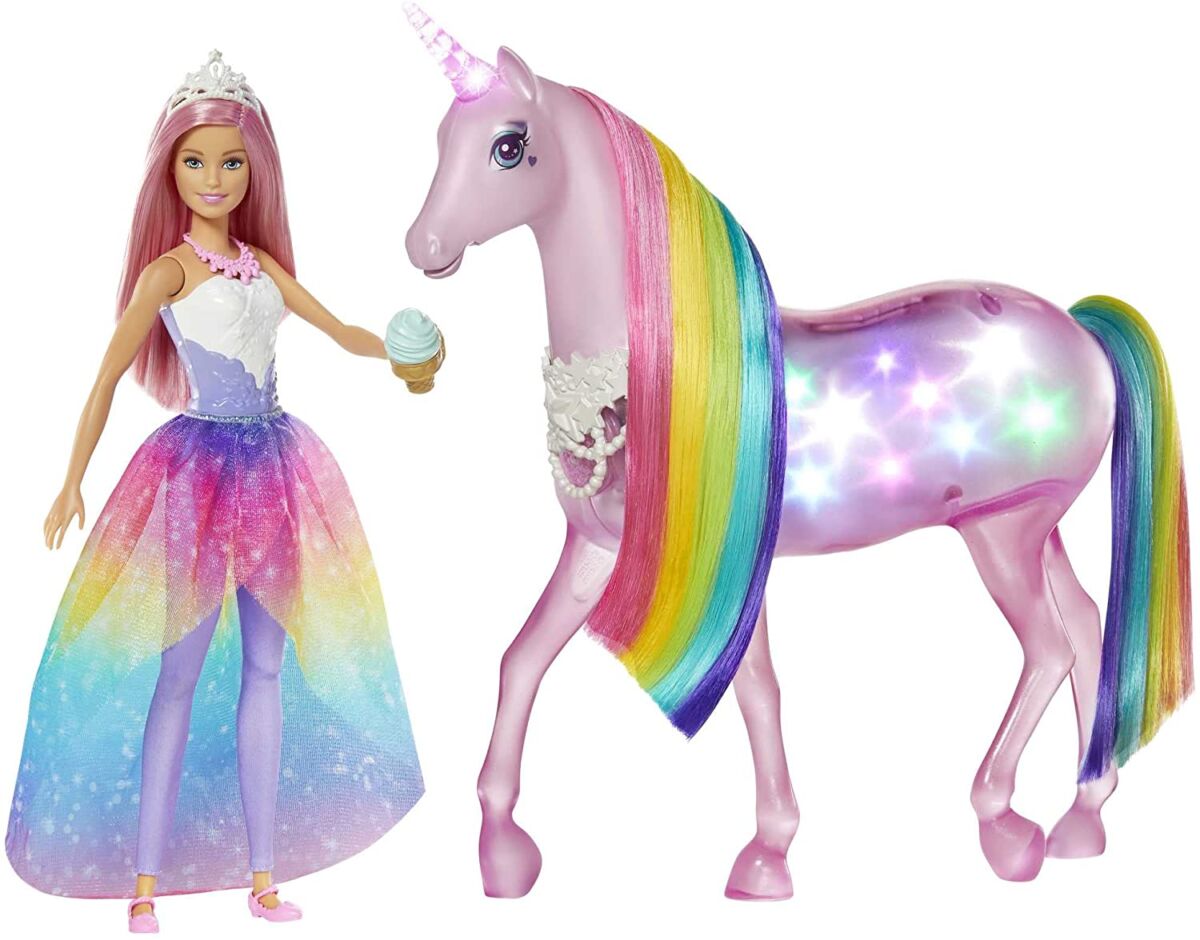  Barbie Dreamtopia Licorne rose Lumières Magiques crinière arc-en-ciel