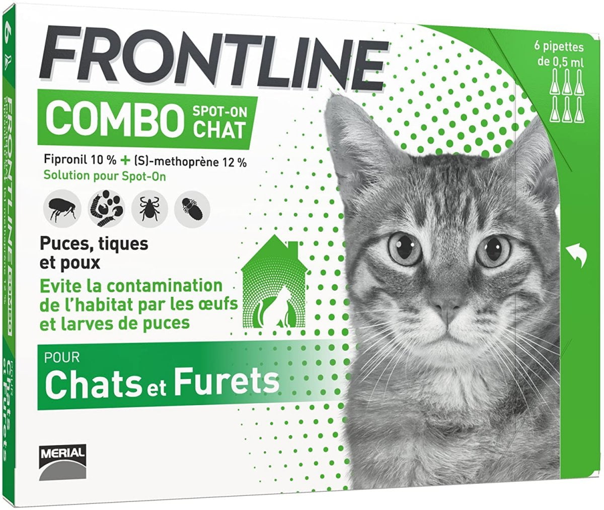  Pack 6 Pipettes Anti-puces pour chat - Frontline Combo Spot-on