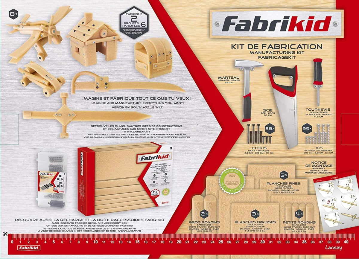  Fabrikid - Kit du bricoleur "Bois" avec les outils - Lansay