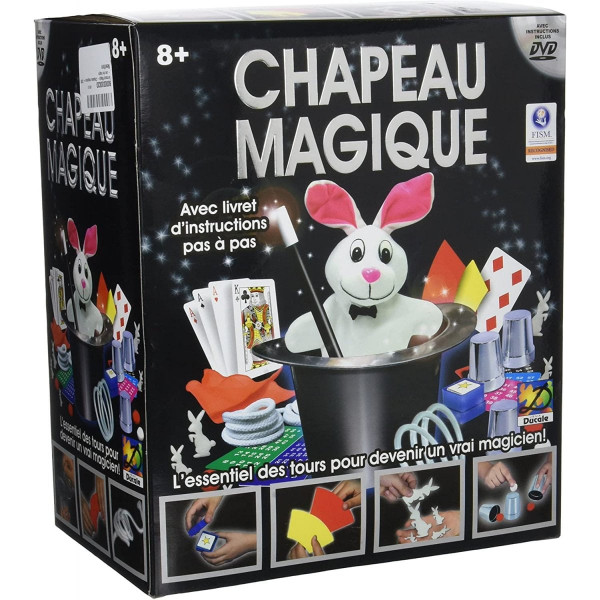  Coffret de magicien - Chapeau magique avec DVD - 50 tours de magie