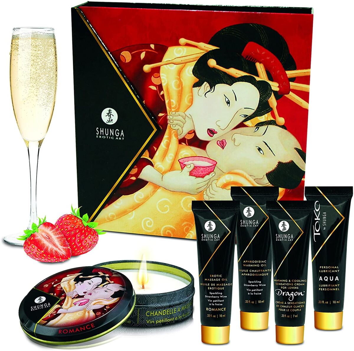  Coffret 5 soins - SHUNGA Secret de Geisha Vin Pétillant/Fraise