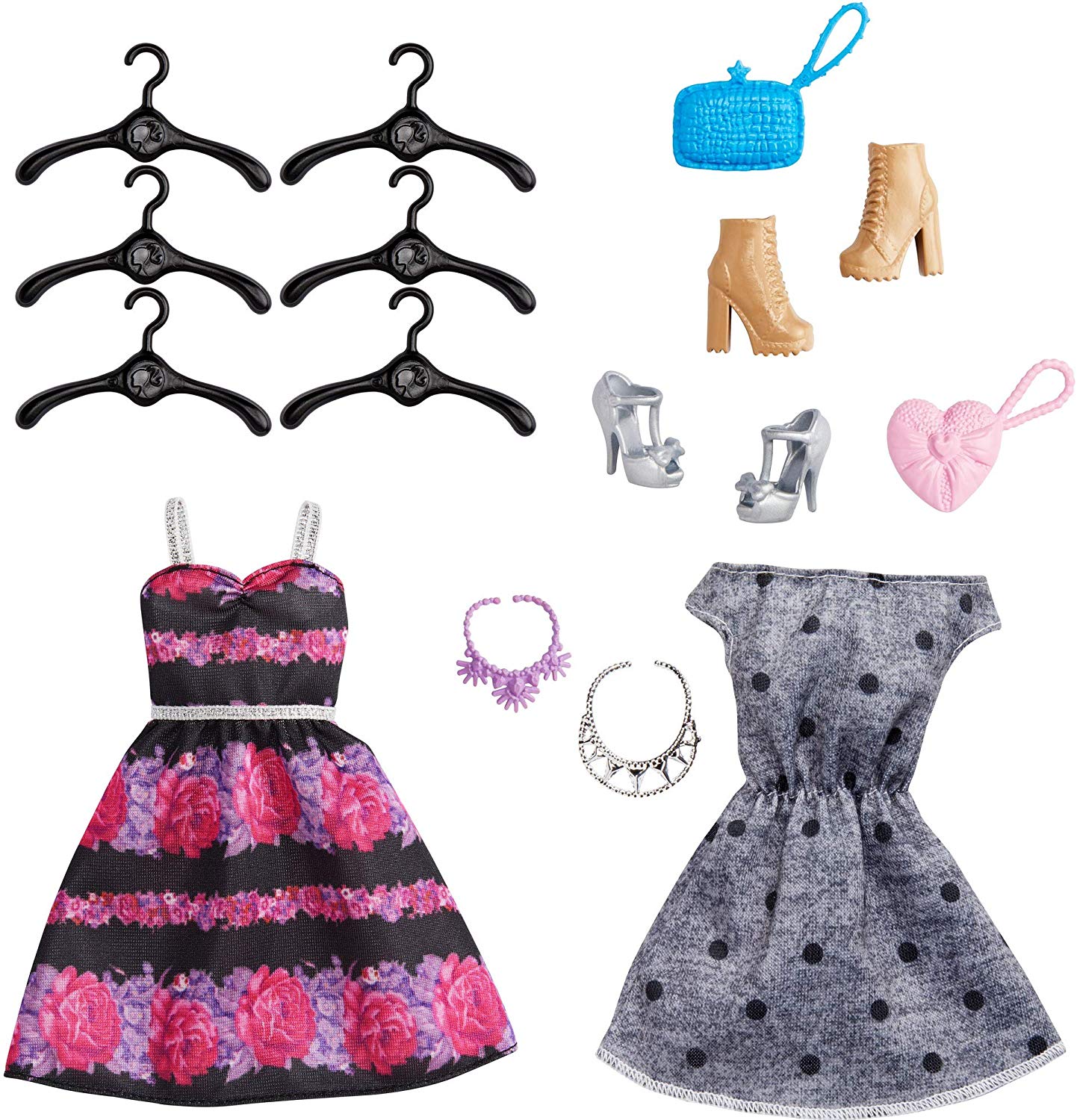  Jouet - Le dressing de Barbie - Poupée + Armoire + Cintres + 15 Accessoires