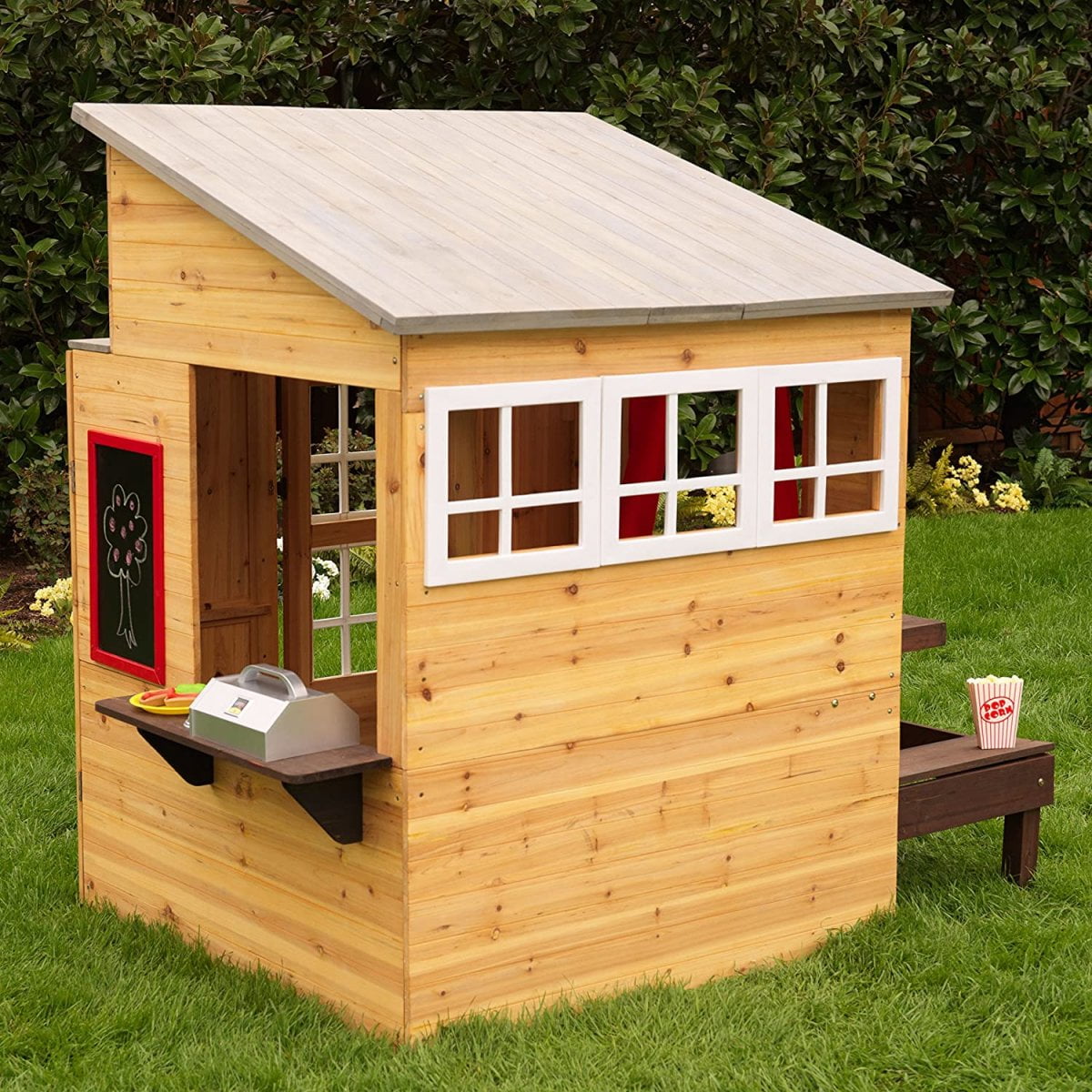  Cabane en bois pour enfants - Avec cuisine, table de pic-nic et accessoires