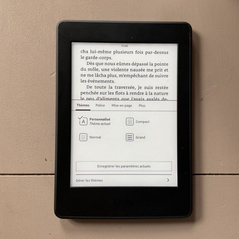 Kindle réglage de la taille des caractères