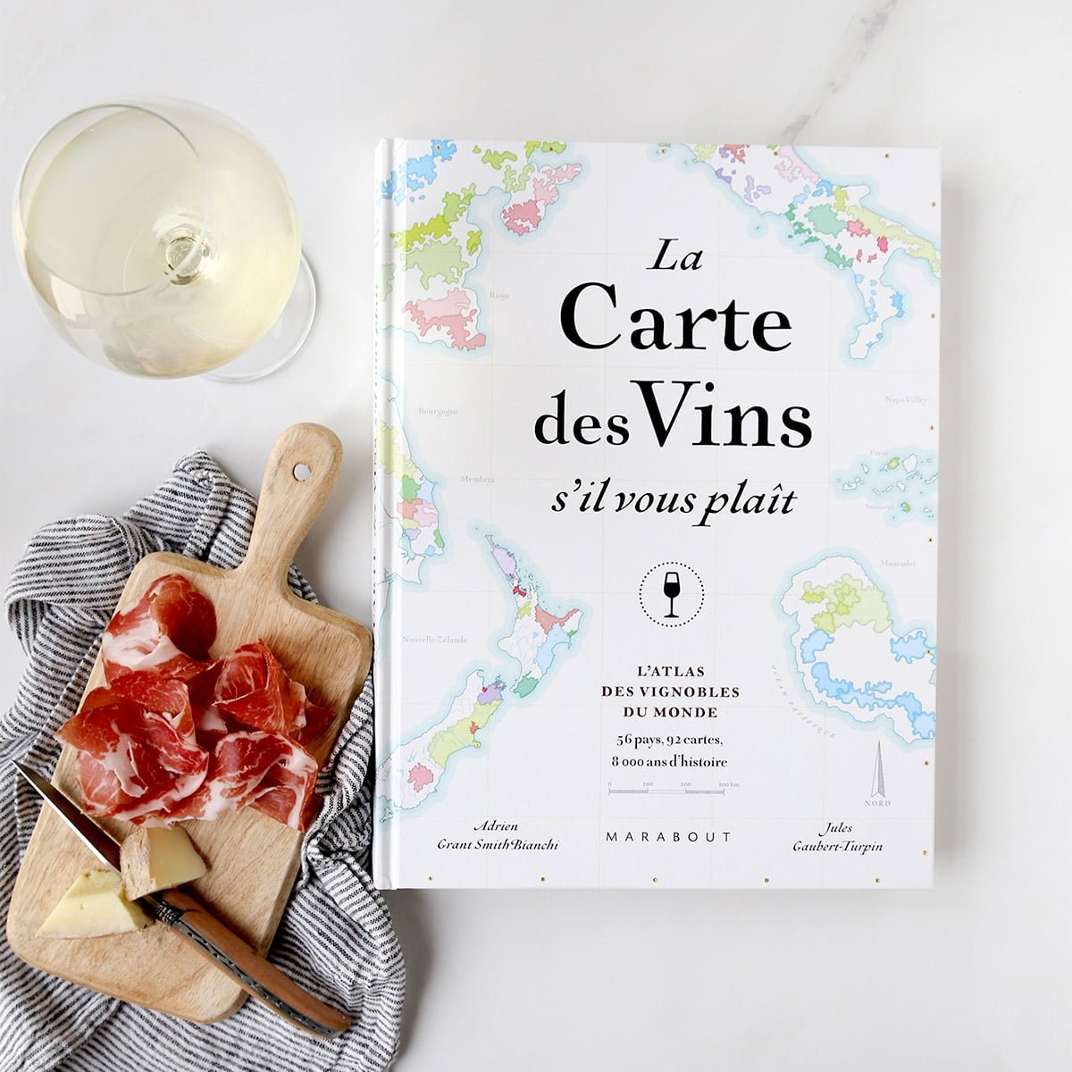 Livre la Carte des Vins - idée cadeau atlas-des-vignobles-du-monde