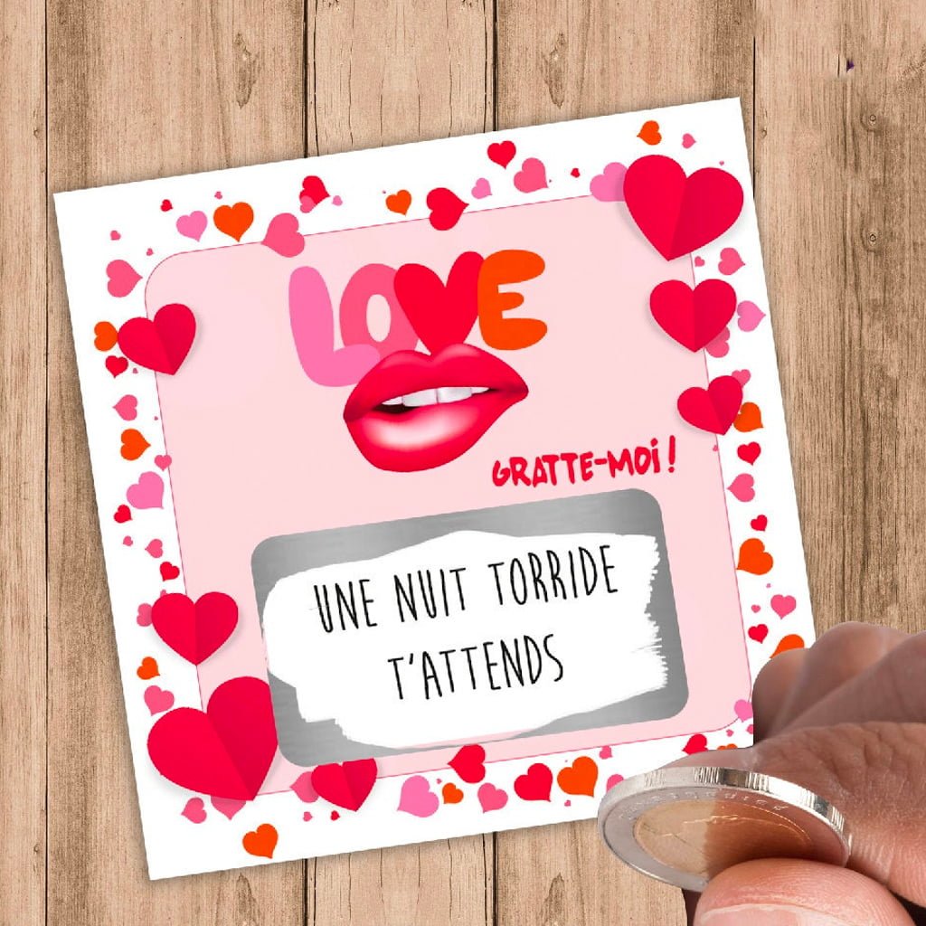 Carte cadeau à personnaliser Carte à Gratter de Saint Valentin à personnaliser