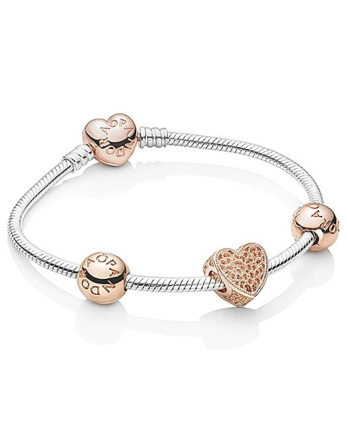  Bijoux - Bracelet à charms coeur en argent - Pandora