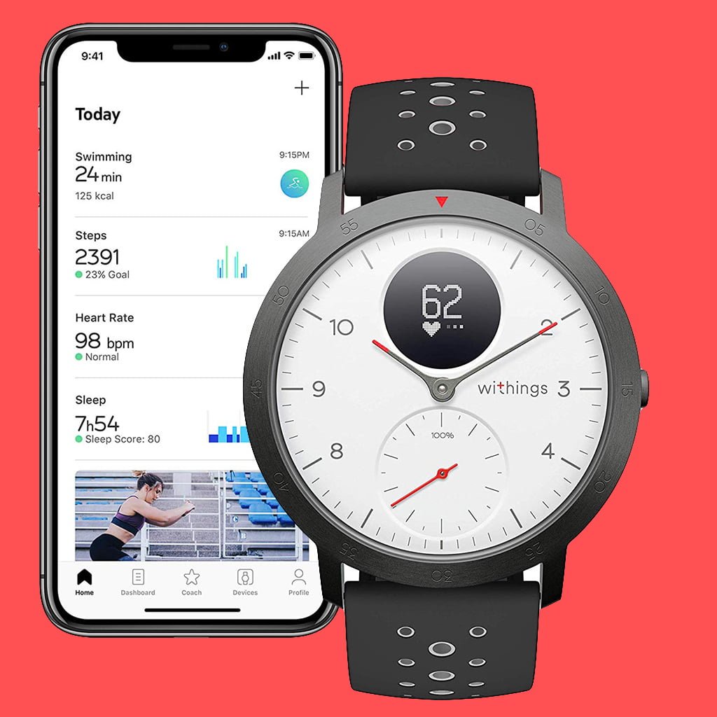 Montre d'activité hybride avec batterie longue durée - Withings Montre connectée hybride - Steel HR Sport - Withings