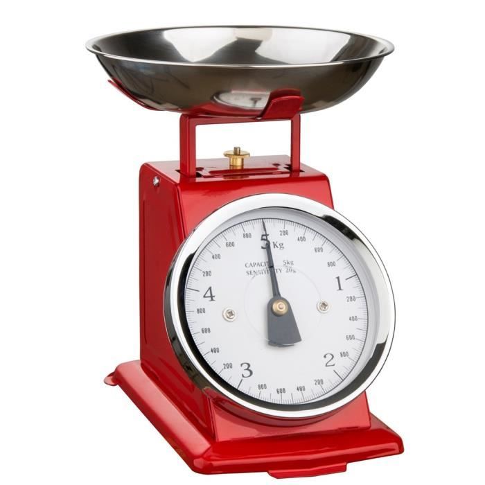  Balance de cuisine mécanique 5kg - Coloris Rouge Rustique - OGO