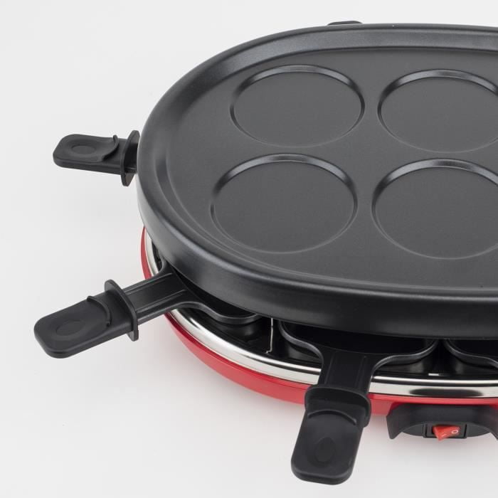  Appareil à raclette 8 personnes 4-en-1 : Crêpe Grill Plancha - KOENIG