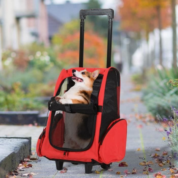  Sac de transport à roulettes pour chat / chien - Trolley