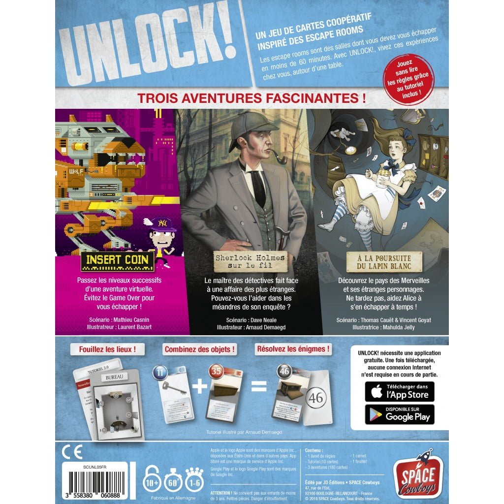  UNLOCK - Jeux Escape Game - 3 Thèmes par Boîte - ASMODEE