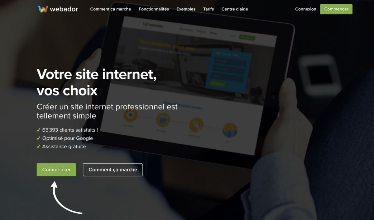 Créer un site simplement avec webador